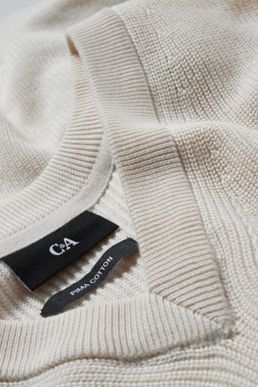 Uomo - Gilet in maglia - bianco crema