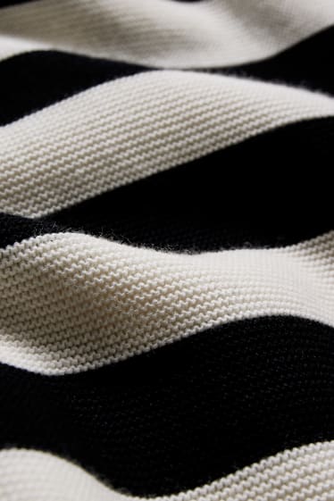 Men - Polo shirt - striped - black / white