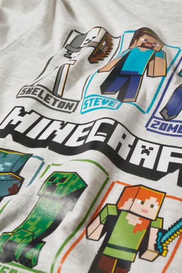 Enfants garçons - Minecraft - haut à manches longues - gris clair chiné