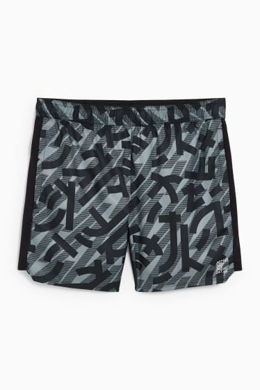 Hommes - Short de sport - gris / noir