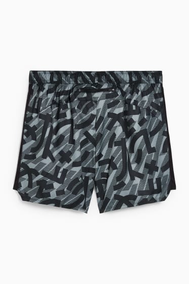 Hommes - Short de sport - gris / noir