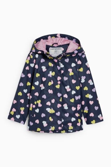 Niños - Chaqueta impermeable con capucha - estampada - azul oscuro