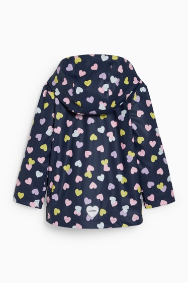 Niños - Chaqueta impermeable con capucha - estampada - azul oscuro