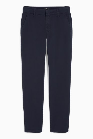 Dámské - Kalhoty chino - mid waist - tmavomodrá
