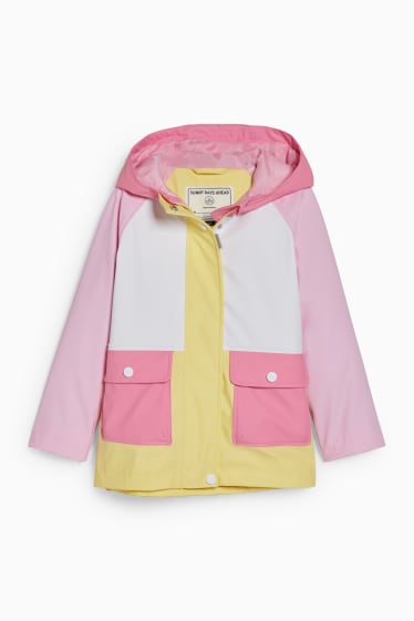 Kinder Mädchen - Regenjacke mit Kapuze - weiss