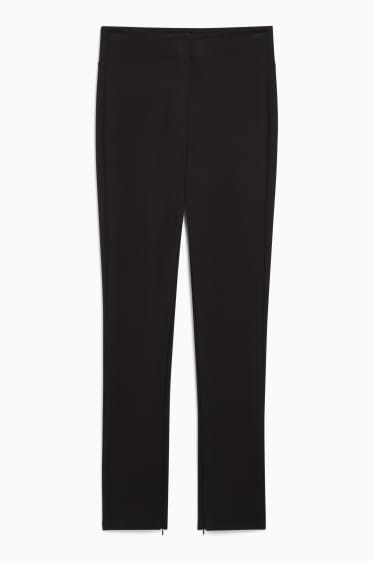 Dames - Jersey broek - straight fit - zwart