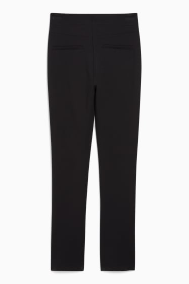 Dames - Jersey broek - straight fit - zwart