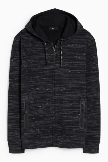 Men - Zip-through sweatshirt with hood - black