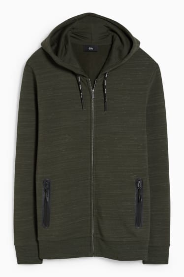 Men - Zip-through sweatshirt with hood - dark green