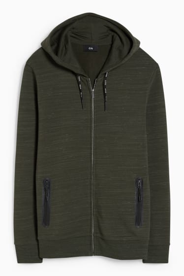 Herren - Sweatjacke mit Kapuze - dunkelgrün