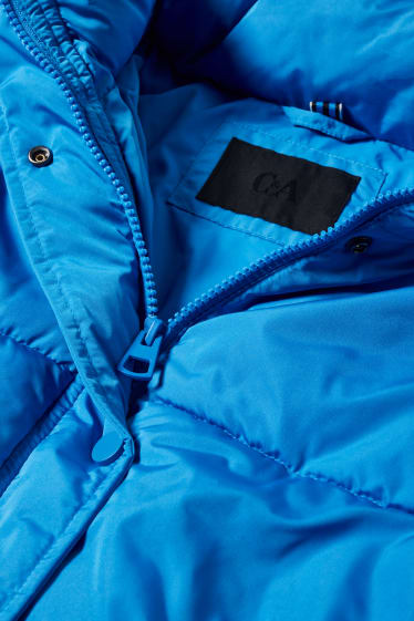 Women - Quilted jacket with hood - blue
