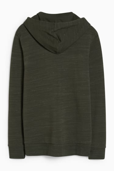 Men - Zip-through sweatshirt with hood - dark green