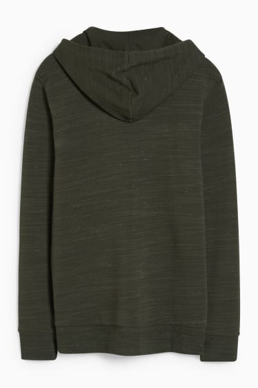 Uomo - Felpa con zip e cappuccio - verde scuro