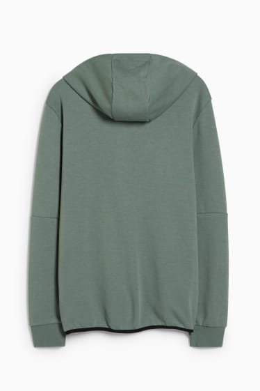 Uomo - Felpa con zip e cappuccio  - verde