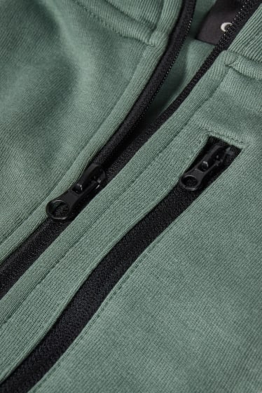 Pánské - Tepláková bunda s kapucí  - zelená