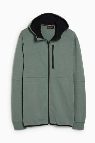 Uomo - Felpa con zip e cappuccio  - verde