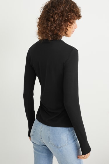 Women - Polo neck top - black