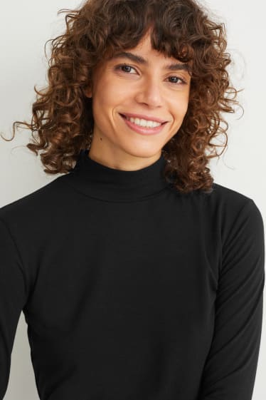 Women - Polo neck top - black