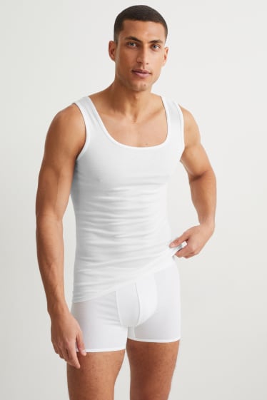 Hommes - Lot de 2 - maillots de corps - coton Pima - blanc