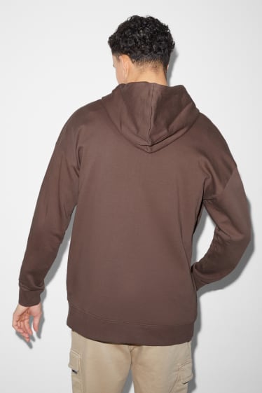 Hombre - Sudadera con cremallera y capucha - Café