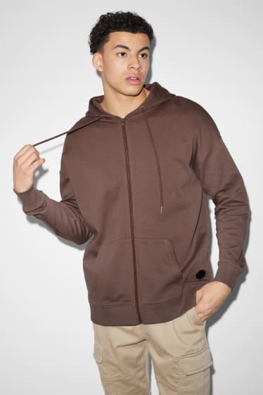 Herren - Sweatjacke mit Kapuze - kaffee