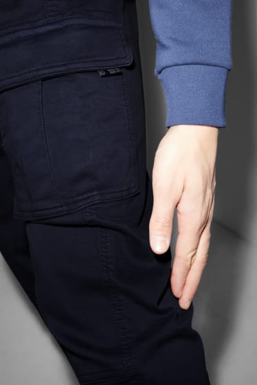 Hommes - Pantalon cargo - Slim Fit - LYCRA® - bleu foncé