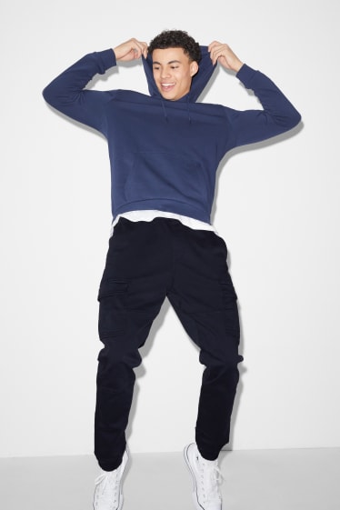Hommes - Pantalon cargo - Slim Fit - LYCRA® - bleu foncé