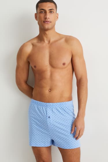 Uomo - Confezione da 2 - boxer - jersey - blu