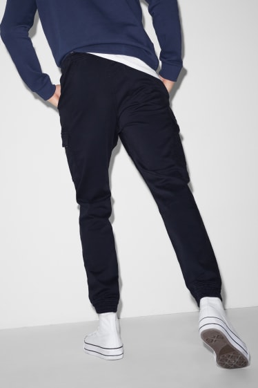 Hommes - Pantalon cargo - Slim Fit - LYCRA® - bleu foncé