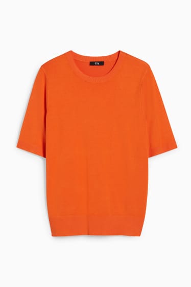 Women - Basic jumper - dark orange