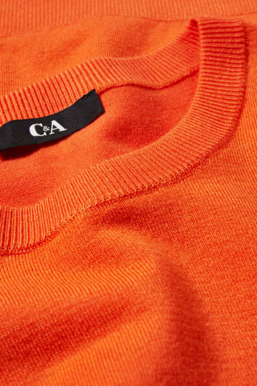 Women - Basic jumper - dark orange