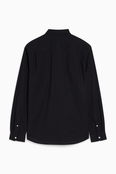 Men - Shirt - regular fit - button-down collar - black