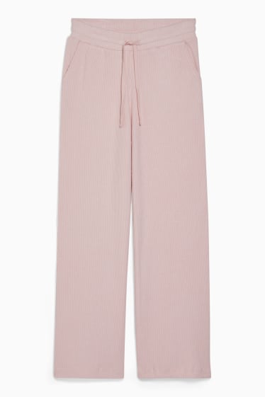 Femei - Pantaloni din jerseu - loose fit - roz
