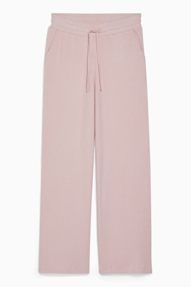 Dames - Broek van jersey - loose fit - roze