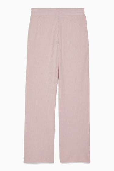 Dames - Broek van jersey - loose fit - roze