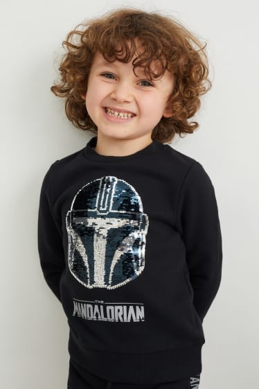 Niños - Star Wars: The Mandalorian - sudadera - con brillos - negro