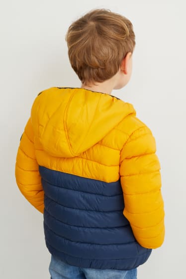 Children - Quilted jacket with hood - yellow