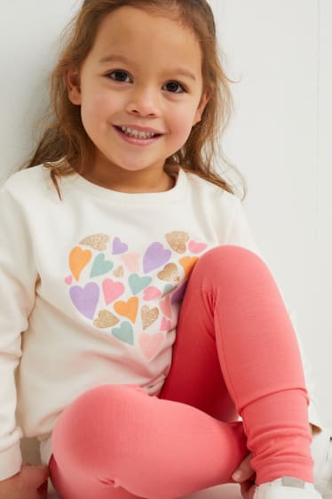 Kinderen: meisjes - Set van 4 - legging - licht grijs-mix