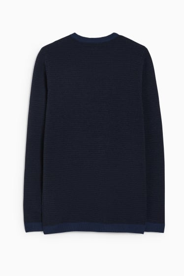 Bărbați - CLOCKHOUSE - pulover din găitan - albastru închis