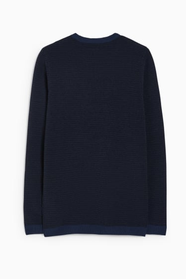 Hommes - CLOCKHOUSE - pullover en chenille - bleu foncé