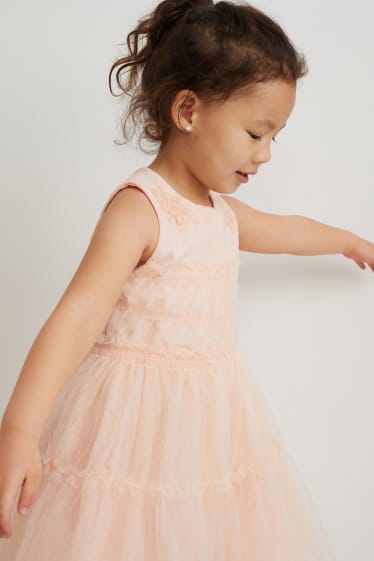 Kinder - Kleid - festlich - apricot