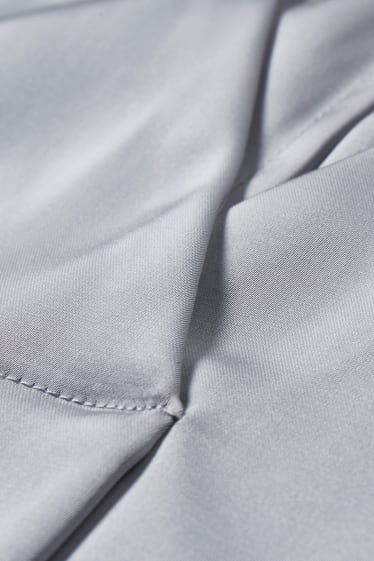 Women - Satin blouse - light gray