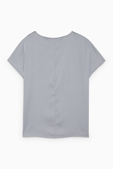 Mujer - Blusa de raso - gris claro
