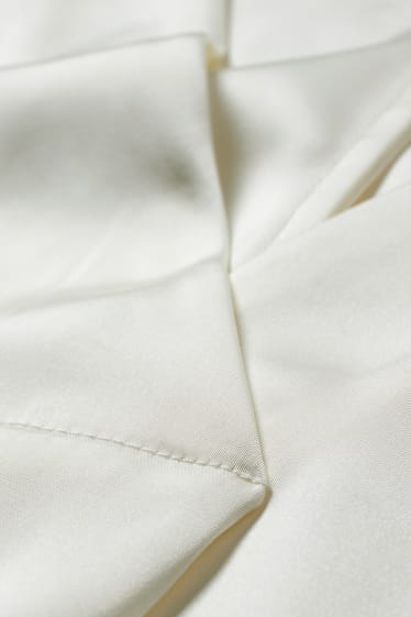 Dames - Satijnen blouse - crème wit