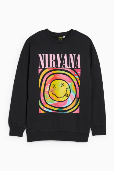 Tieners & jongvolwassenen - CLOCKHOUSE - sweatshirt - Nirvana - zwart