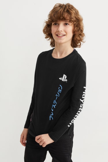 Dzieci - PlayStation - koszulka z długim rękawem - czarny