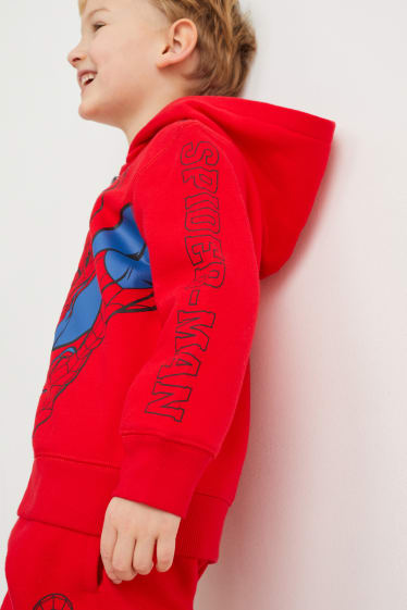 Children - Spider-Man - zip-through sweatshirt with hood - red