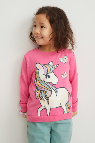 Enfants filles - Licorne - sweat - rose