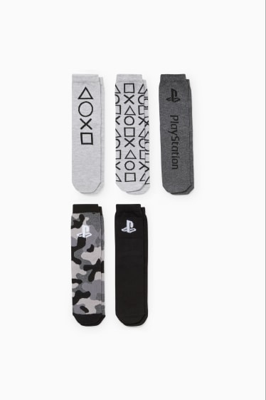 Children Boys - Multipack of 5 - PlayStation - socks with motif - black