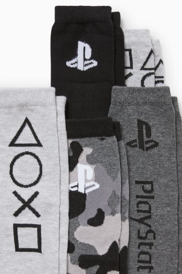 Bambini - Confezione da 5 - PlayStation - calze con motivo - nero
